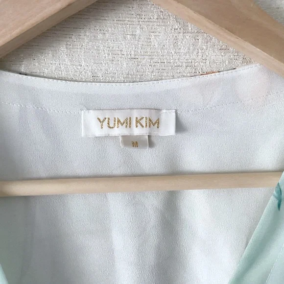 Yumi Kim Wrap Maxi Dress Woman’s Size Medium Mint Green Floral Print - Picture 4 of 12